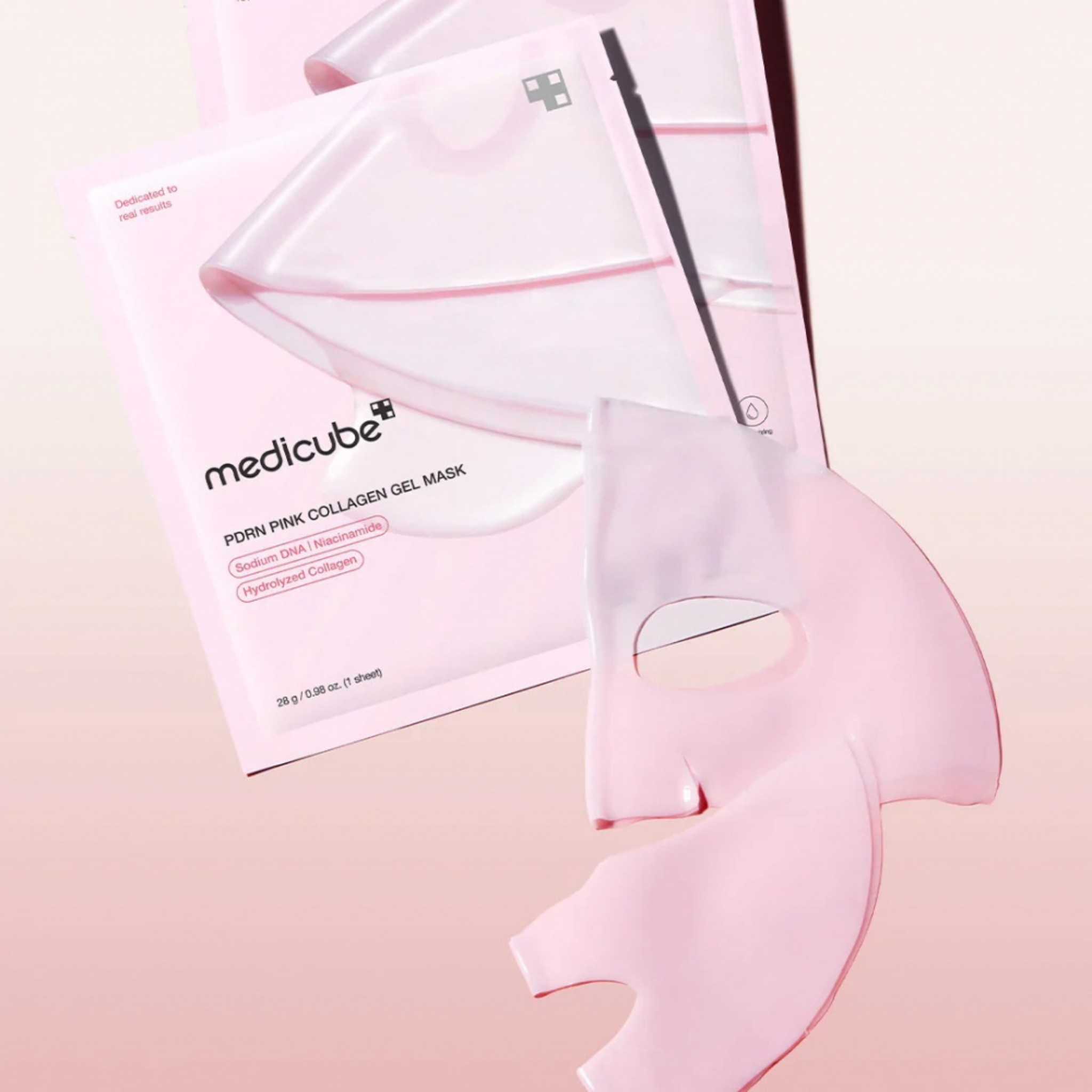 Máscara Facial de Colágeno Rosa com PDRN | KIT com 4