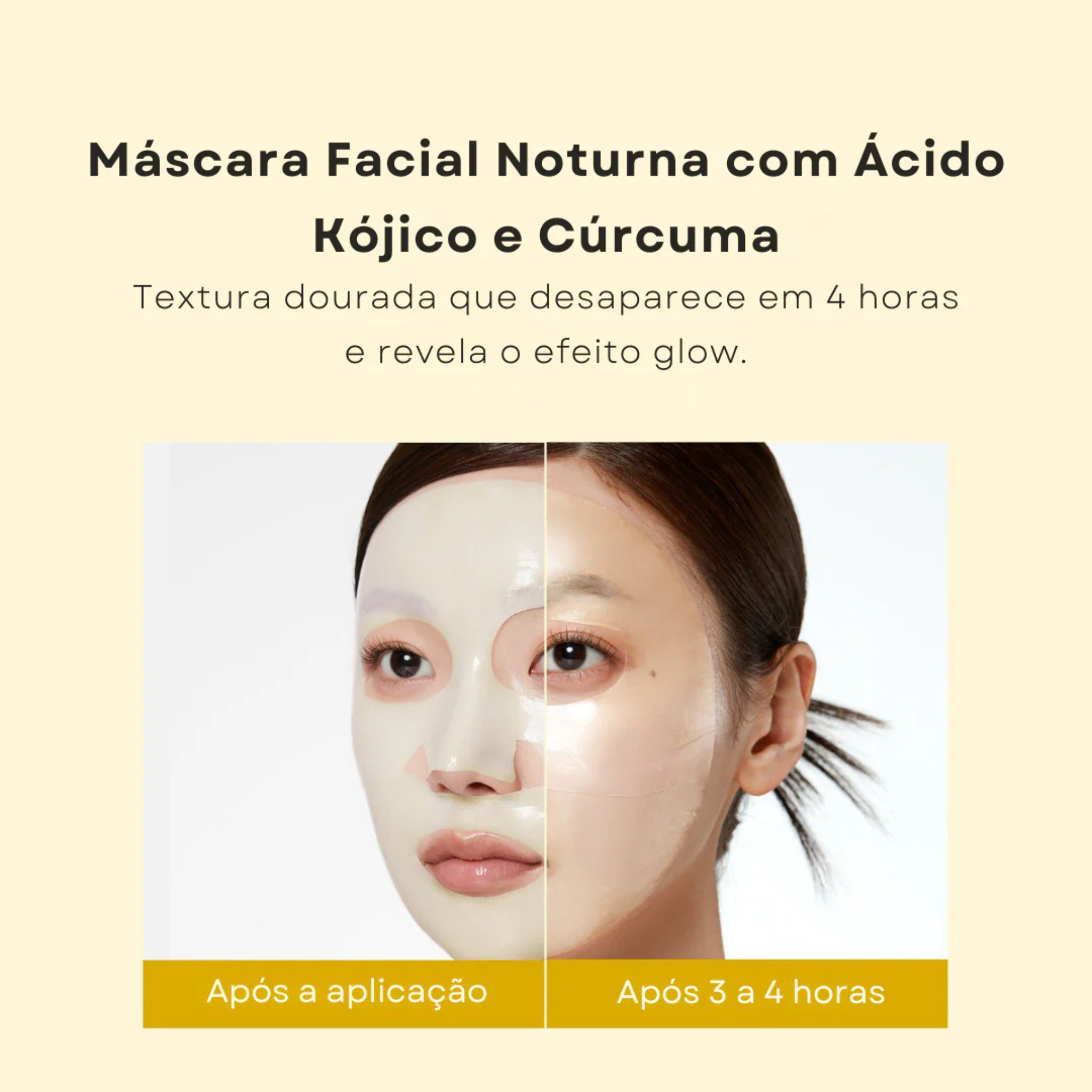Máscara Facial Noturna com Ácido Kójico e Cúrcuma